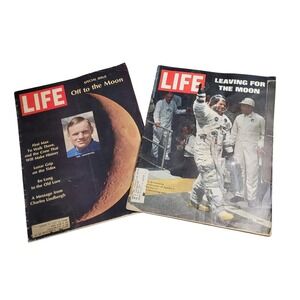 2 LIFE Magazines Apollo 11 Moon Special Issues July 25 & July 4 1969 HISTORY